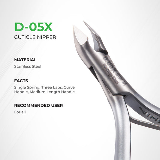 Premium Cuticle Nipper - D-05X (Stainless Steel)