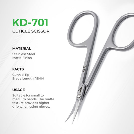 NGHIA EXPORT Cuticle Scissors - KD-701 (Stainless Steel)