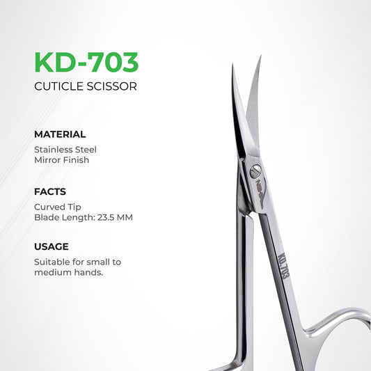 NGHIA EXPORT Cuticle Scissors - KD-703 (Stainless Steel)