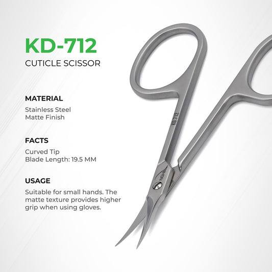 NGHIA EXPORT Cuticle Scissors - KD-712 (Stainless Steel)