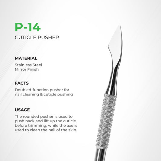 NGHIA EXPORT Cuticle Pusher - P-14 (Stainless Steel)