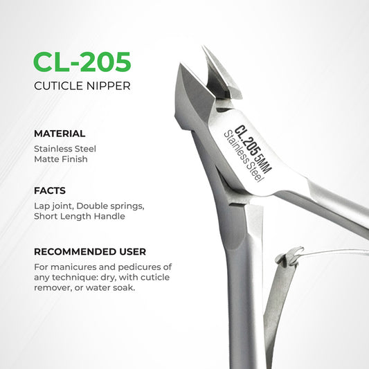 Professional Cuticle Nipper - CL-205 (Stainless Steel)