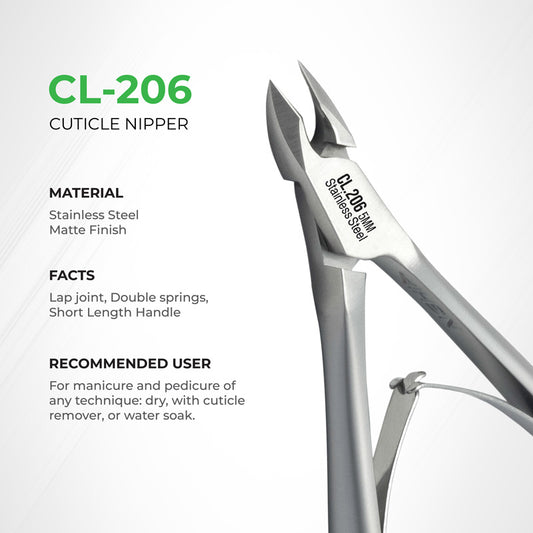 Professional Cuticle Nipper - CL-206 (Stainless Steel)