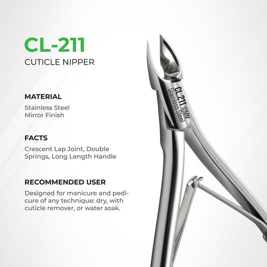 Professional Cuticle Nipper - CL-211 (Stainless Steel)