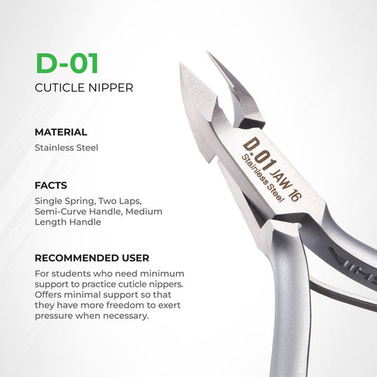 Cuticle Nipper - D-01 (Stainless Steel)