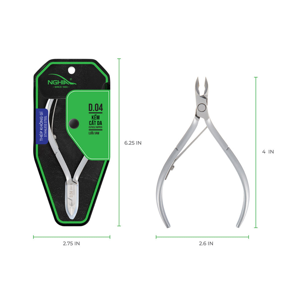 Cuticle Nipper - D-04 (Stainless Steel) – Nghia Nippers USA