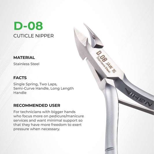 Cuticle Nipper - D-08 (Stainless Steel)