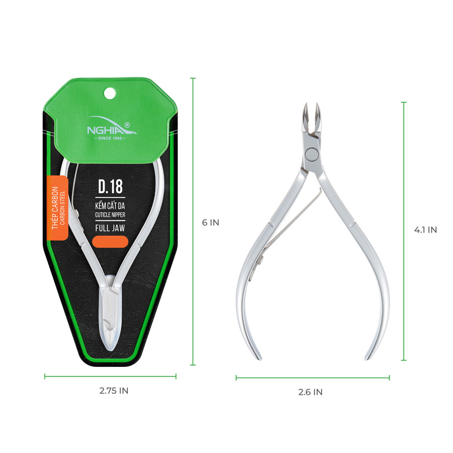 Cuticle Nipper - D-18 (Hard Steel) – Nghia Nippers USA
