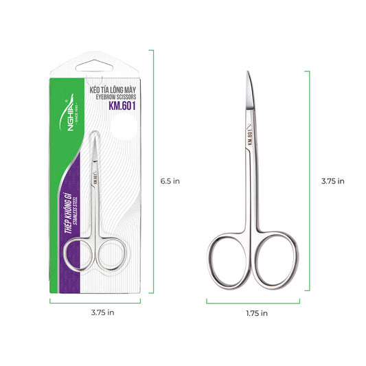 Curve Eyebrow Scissors - KM-601 (Stainless Steel)