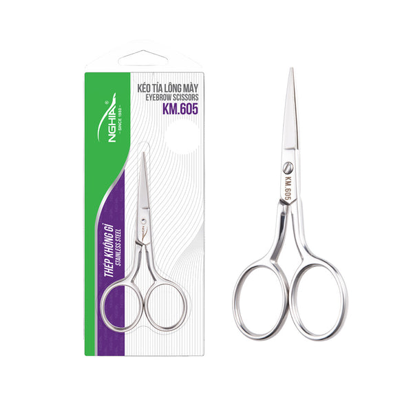 Large Blade Eyebrow Scissors - KM-605 (Stainless Steel)