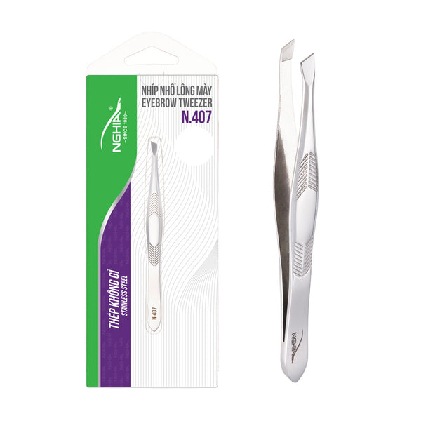 Slanted Head Tweezer - N-407 (Stainless Steel)