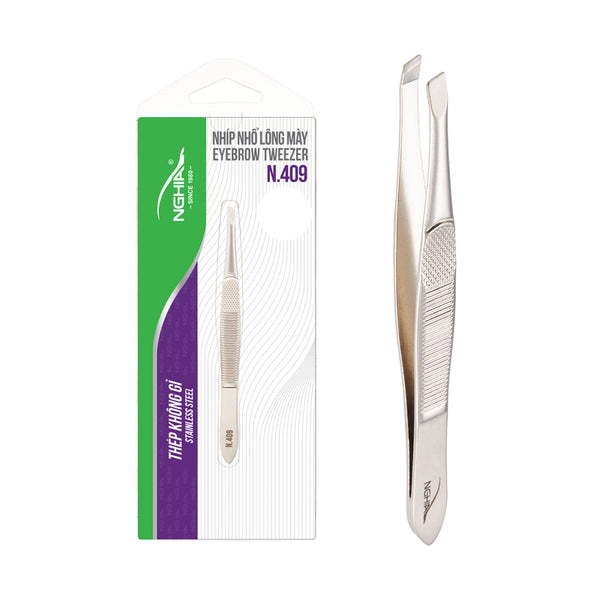 Slanted Tweezer - N-409 (Stainless Steel)