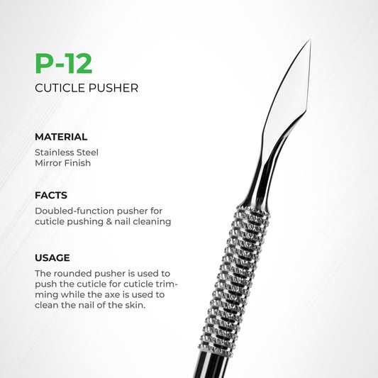 Cuticle Pusher - P-12 (Stainless Steel)