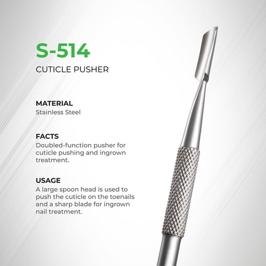 Cuticle Pusher - S-514 (Stainless Steel)