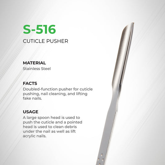 Cuticle Pusher - S-516 (Stainless Steel)