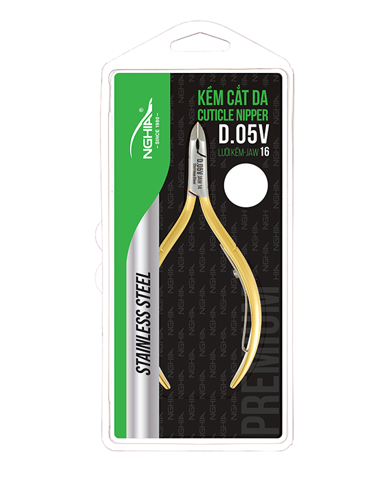 GOLD Cuticle Nipper - D-05V (Stainless Steel)